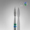 Diamond nail drill bit DUO flame blue-green EXPERT head diameter 2,1 mm / working part 8 mm