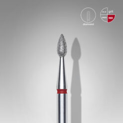 Diamond nail drill bit drop red EXPERT head diameter 2,3 mm / working part 5 mm