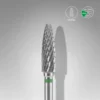 STALEKS EXPERT Carbide nail drill bit corn green, head diameter 4 mm, working part 14 mm