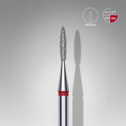 Diamond nail drill bit flame red EXPERT head diameter 1,6 mm / working part 8 mm