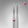 Diamond nail drill bit pointed flame red EXPERT head diameter 2,3 mm / working part 8 mm