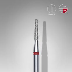 Diamond nail drill bit frustum red EXPERT head diameter 1,8 mm / working part 8 mm